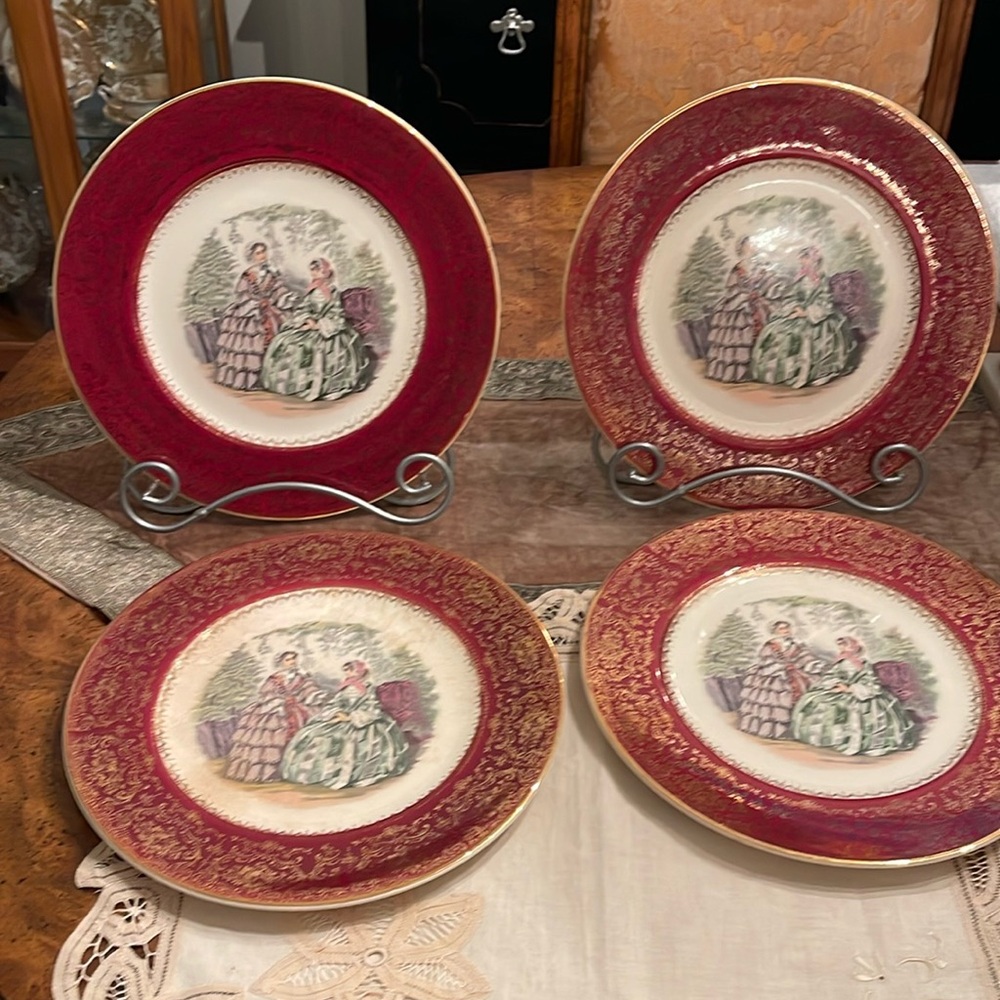 4 Service Plates by Imperial Salem China Co